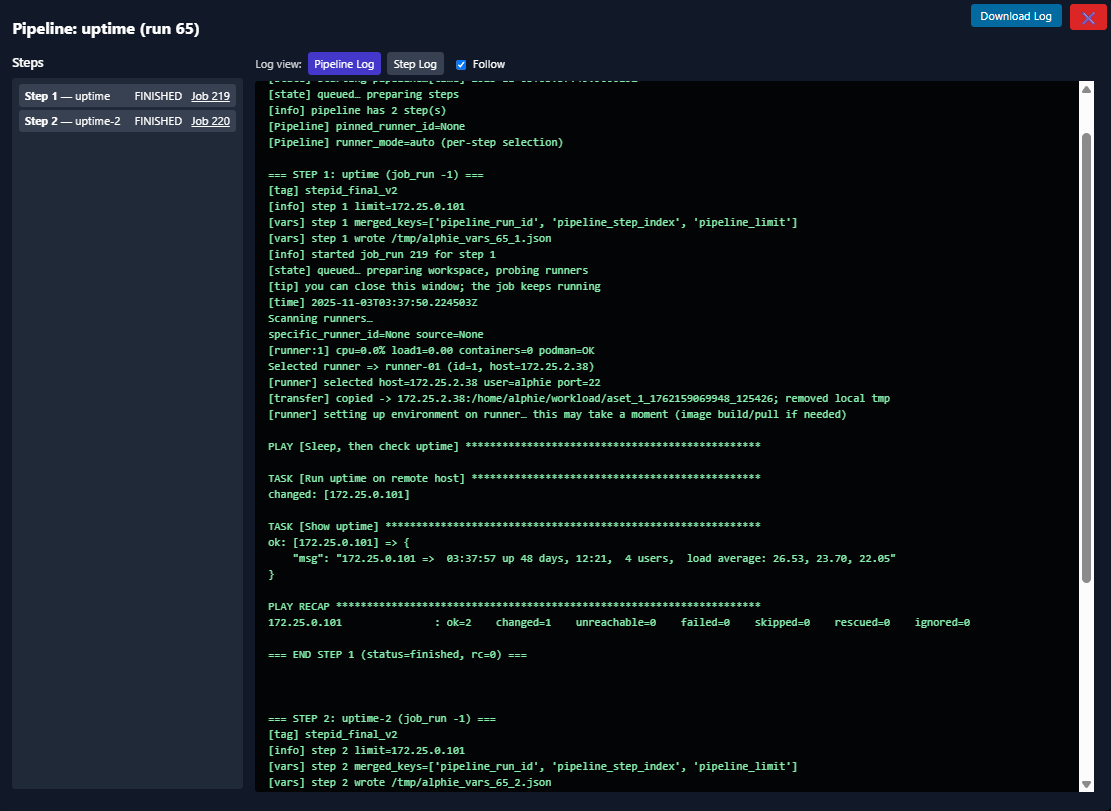 Main dashboard screenshot