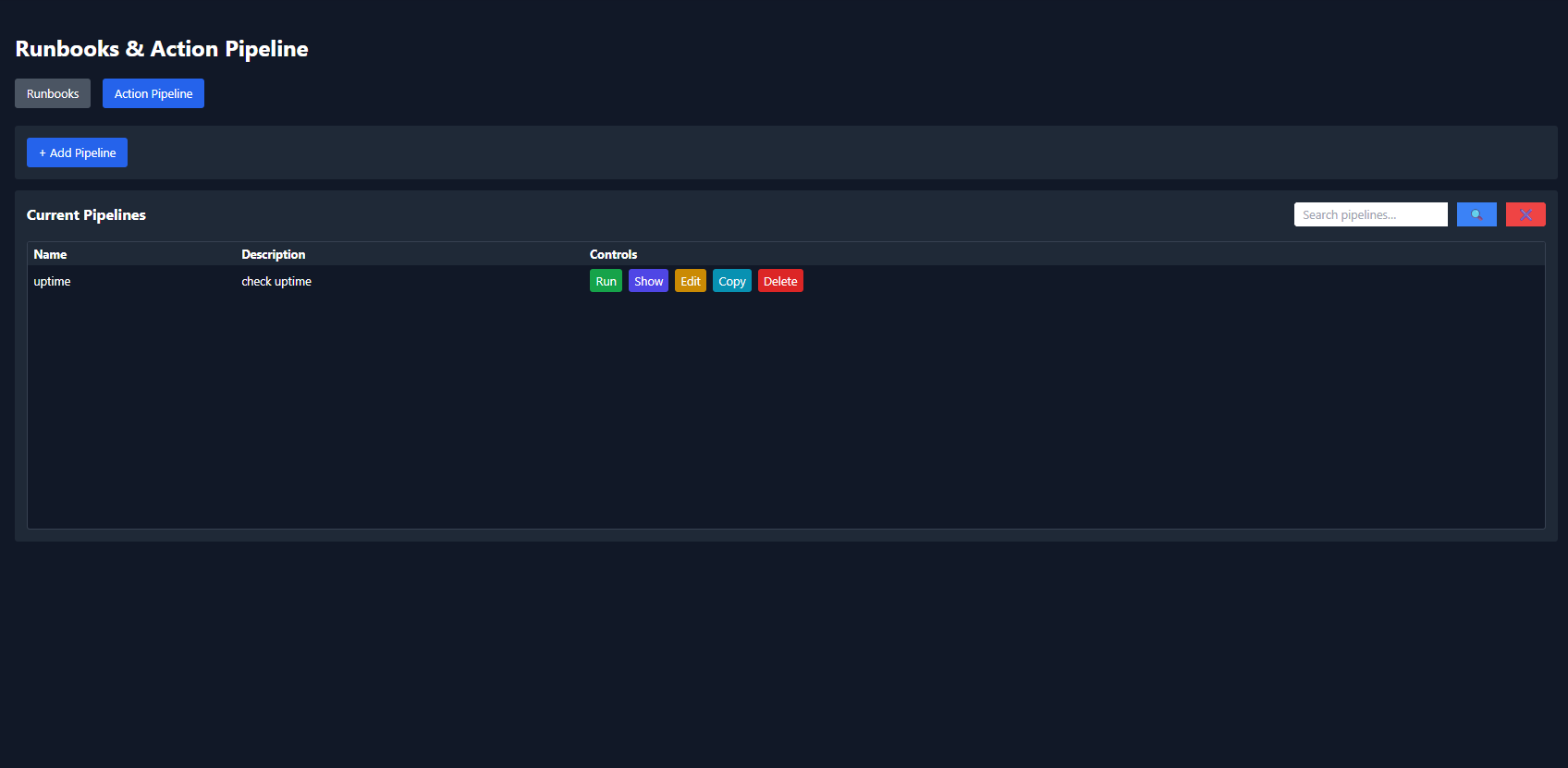 Main dashboard screenshot